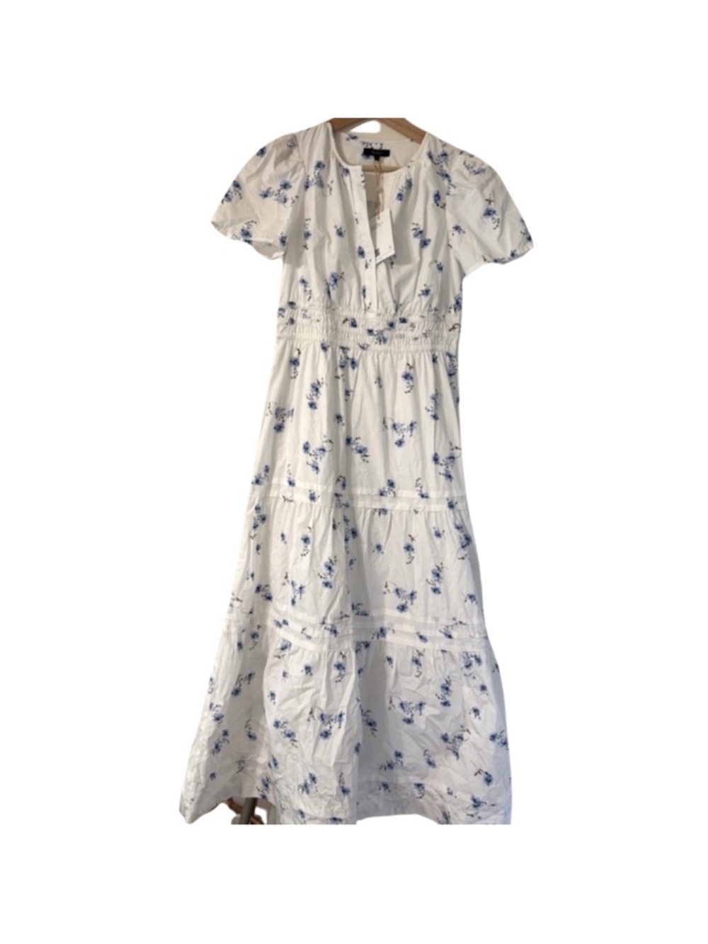 Quince 100% Organic Cotton Poplin Tiered Maxi Dress XS - Picture 2 of 6
